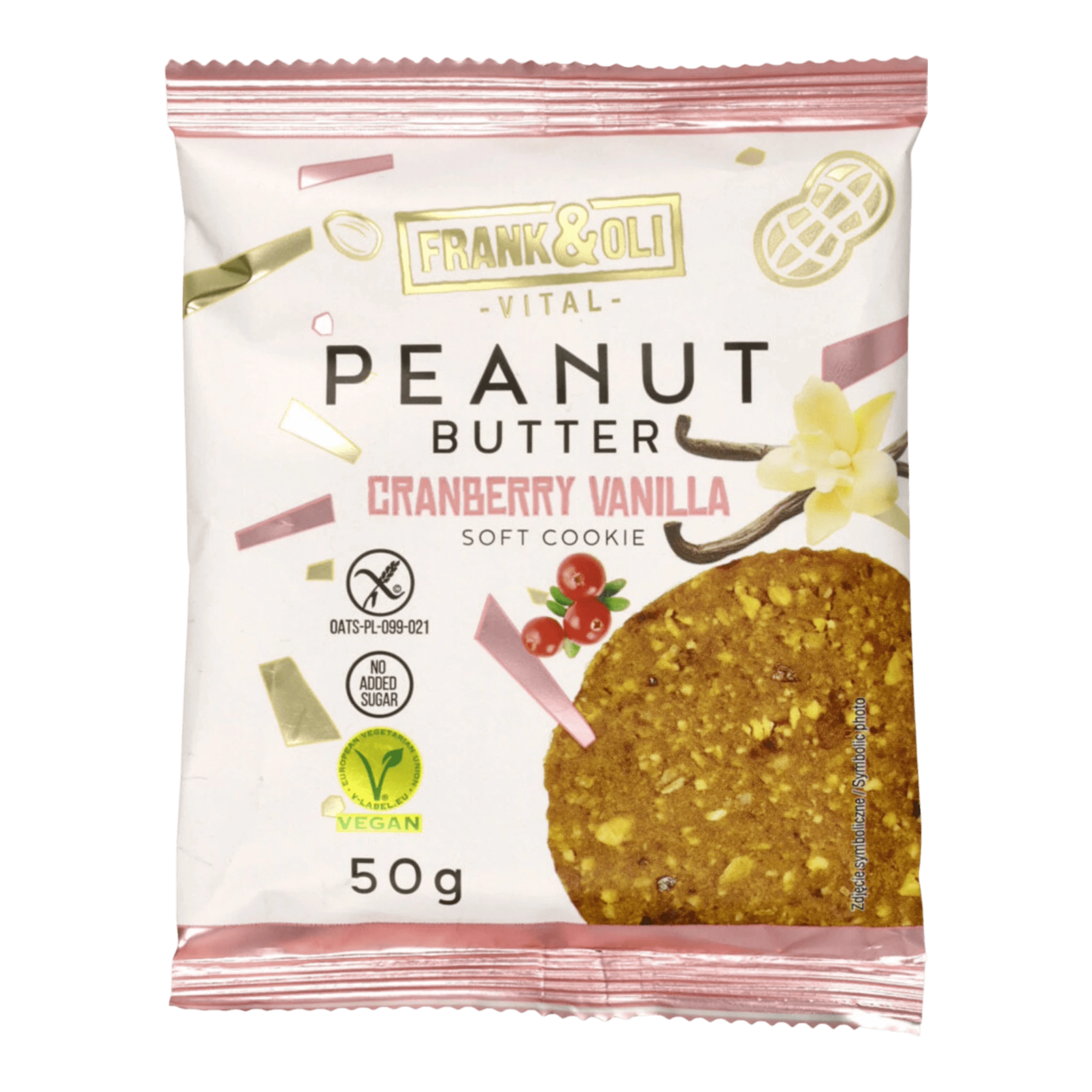 Ciasteczko z masłem orzechowym, żurawiną i wanilią