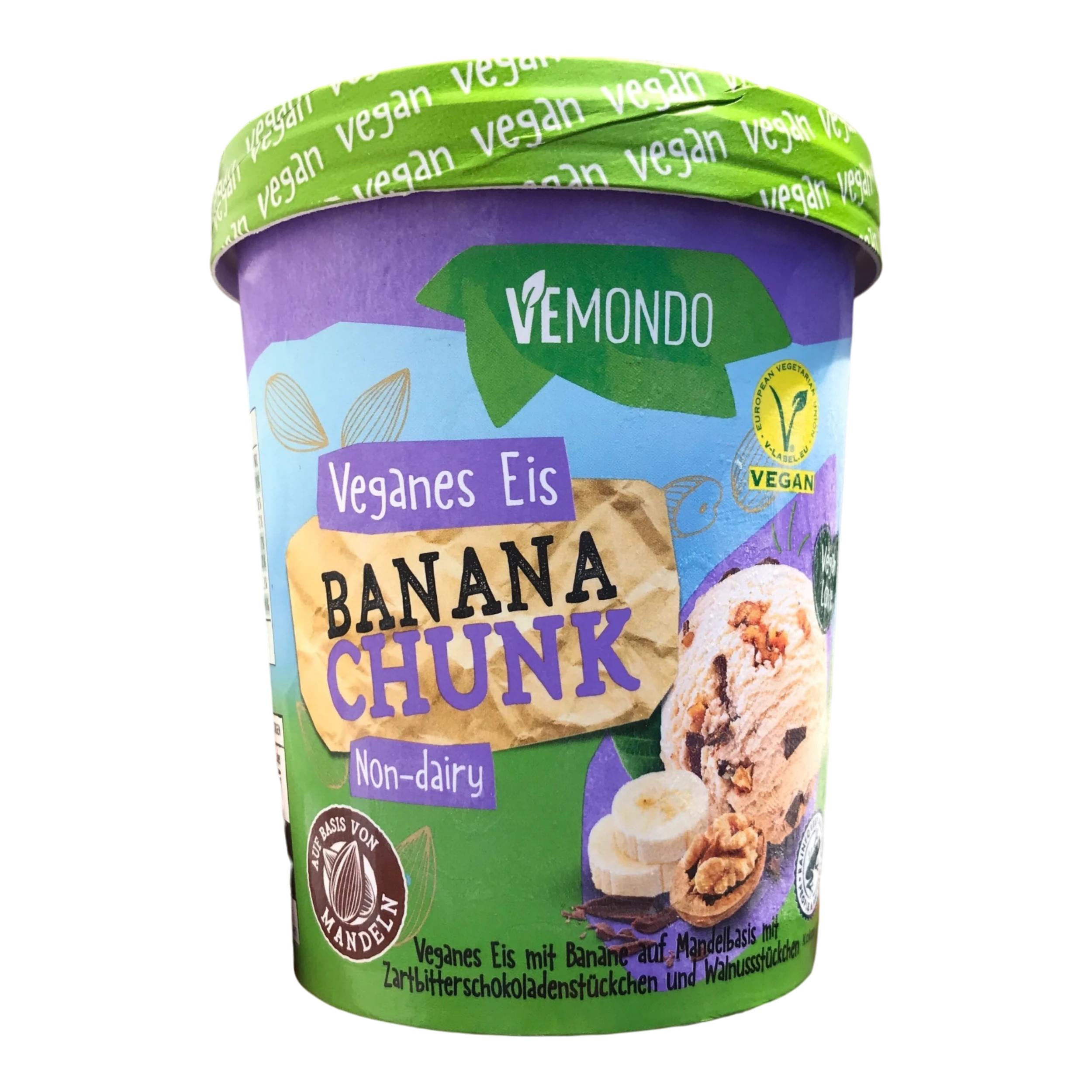 Lody wegańskie bananowe z orzechami włoskimi