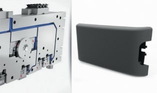 Servo-electric hot runner systems support of ultra-light armrests