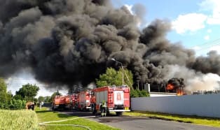 Pożar składowiska tworzyw sztucznych w Lisewie Kościelnym