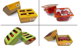 Sustainable closure sealing and labelling of fruit and vegetable trays