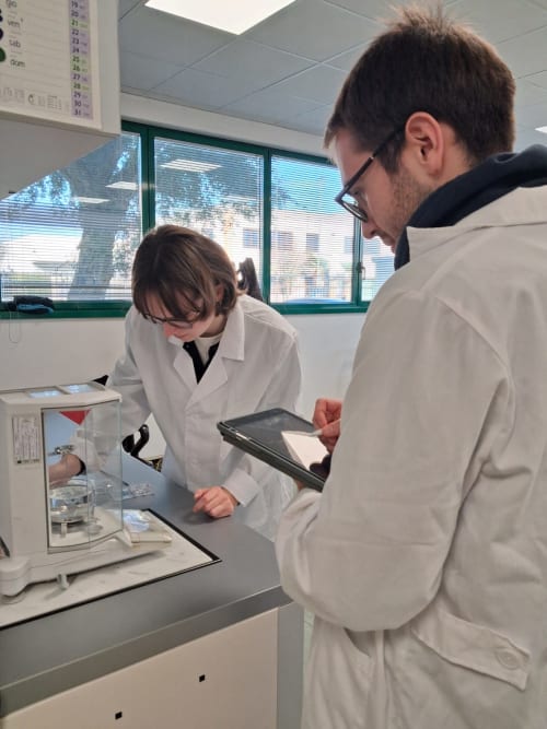 The students conducting analyses at Polichem
