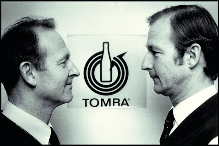 tomra-founders-petter-and-tore-planke-standing-in-front-of