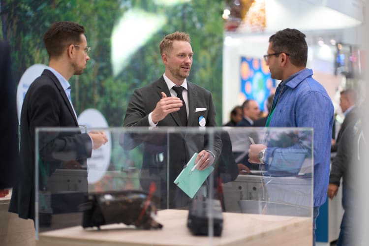 Centre: Dan Andersson, Global Head of Sustainability at IMCD Advanced Materials, at K Show.