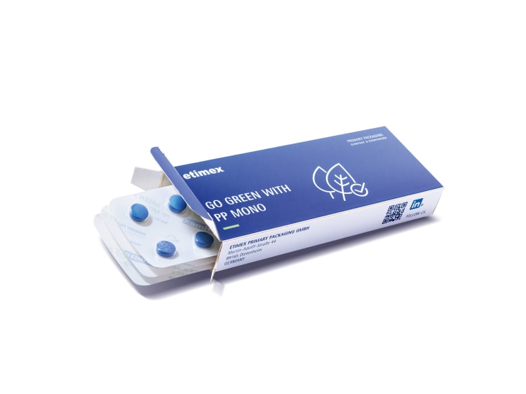 Four packaging companies, including Uhlmann Pac-Systeme, have jointly developed sustainable pharmaceutical blister packaging made from monomaterial. (Photo: Etimex)