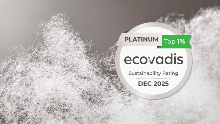 Beaulieu Fibres z wyróżnieniem EcoVadis Platinum, podkreślającym pozycję firmy jako zaufanego partnera w zakresie zrównoważonych rozwiązań włóknistych.