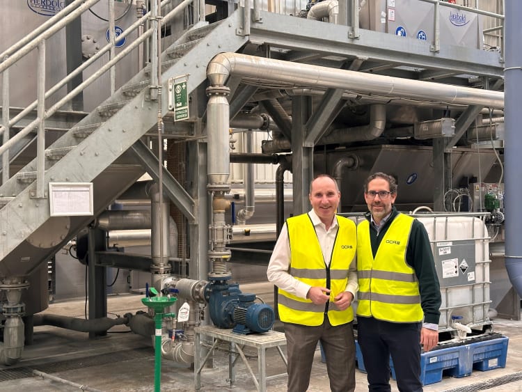 Pictured during the testing at GCR’s facilities are Mr. Markus Dambeck, Chairman of the Management Board at RIGK GmbH, and Mr. Santiago Sans, Industrial and Innovation Director at GCR.