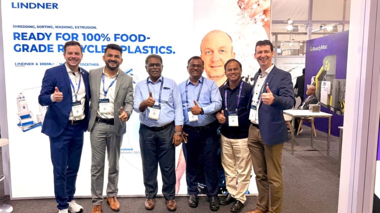 Marcel Willberg, Managing Director of Lindner Washtech; Ganesh Karankal, Director, India at Lindner Washtech; Ravindra Venkata Paruchuri, Co-founder and Managing Director of Srichakra Polyplast; Ritesh Nagrale, Technical Director of Srichakra Polyplast;