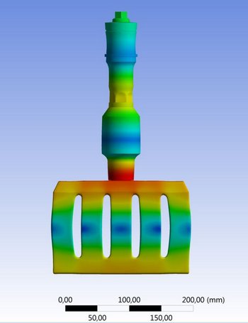 Sonotrode for the welding of a wristband (FEM graphic)