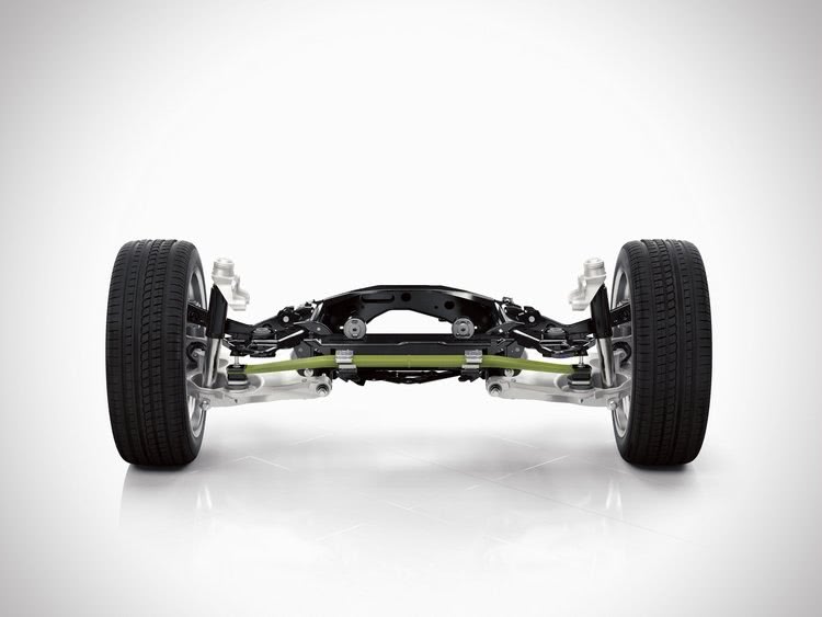 The rear axle of the Volvo