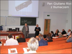 Giuliano Rivi przy pomocy tłumacza wyjaśnia tajniki wtryskiwania wspomaganego gazem