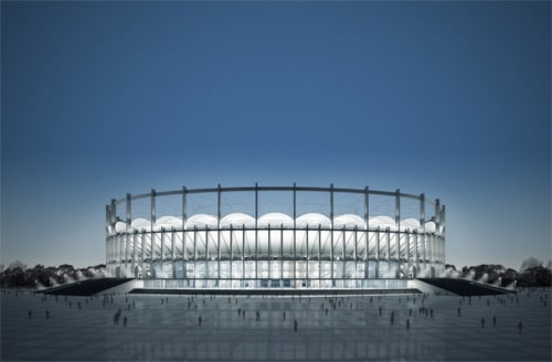 The new National Stadium Lia Manoliu in Bucharest, Romania, stands out for its maximum flexibility, and a light and bright design. The transparent solid Makrolon sheets for the roof above the stands are 8 mm thick and up to 12 m long, making them an ideal fit for this project