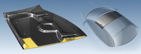 BASF lightweight automotive design, multi-segmented convertible roof module