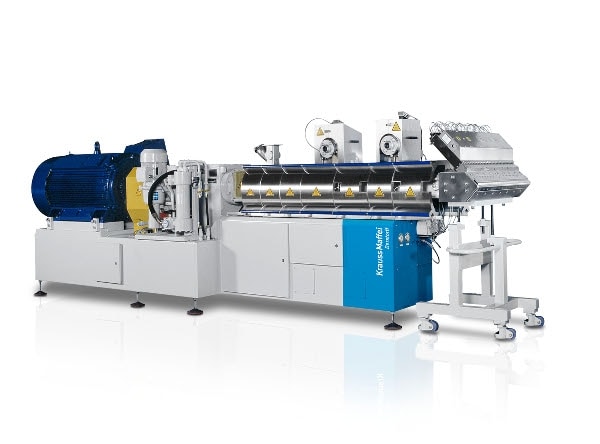 Twin-screw extruder for PVC compounding with a high share of mineral fillers