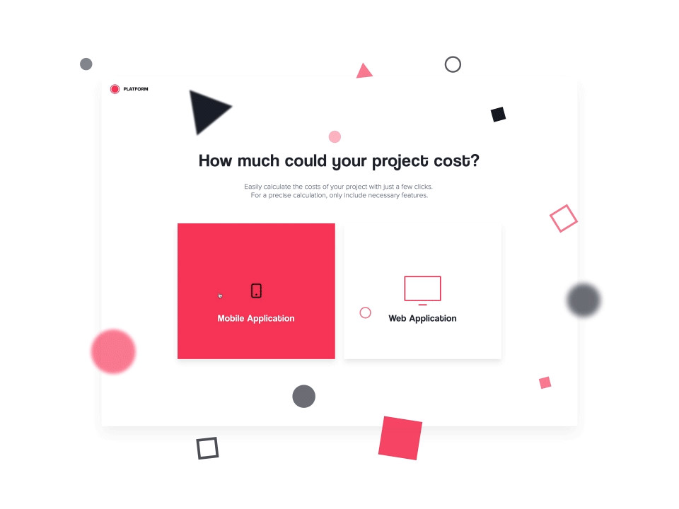 PLATFORM's Project cost calculator