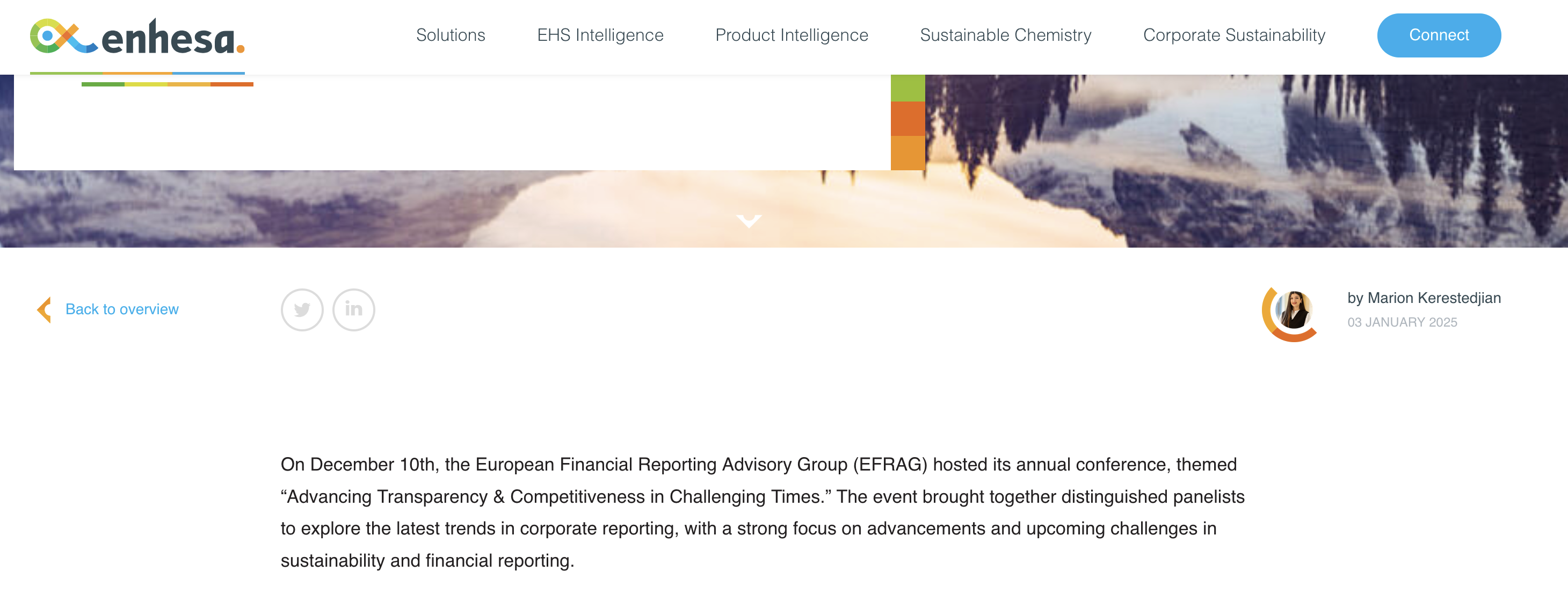 Screenshot from the Enhesa blog on Corporate Reporting