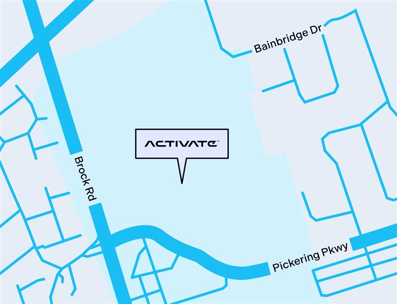 Map showing location of Activate Pickering