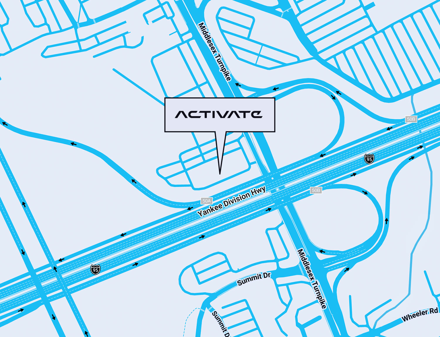 Get directions to Activate Boston (Burlington) via Google Maps