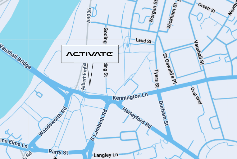 Get directions to Activate London (Vauxhall) via Google Maps