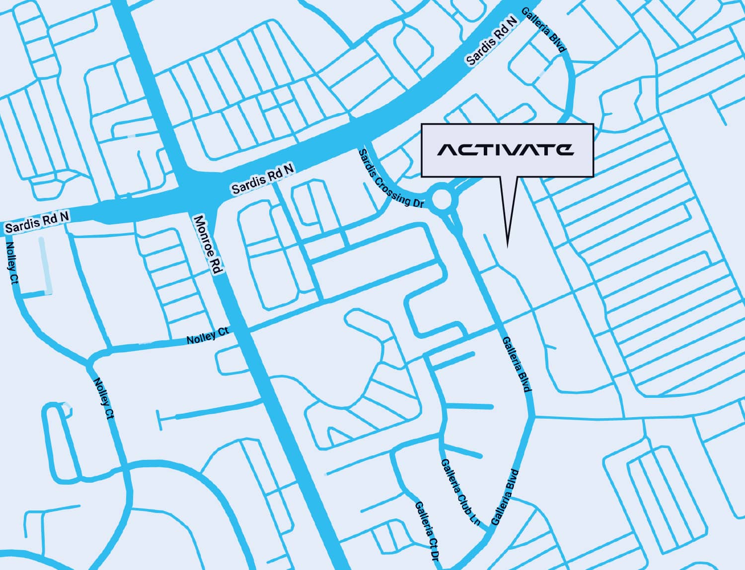 Map showing location of Activate Charlotte