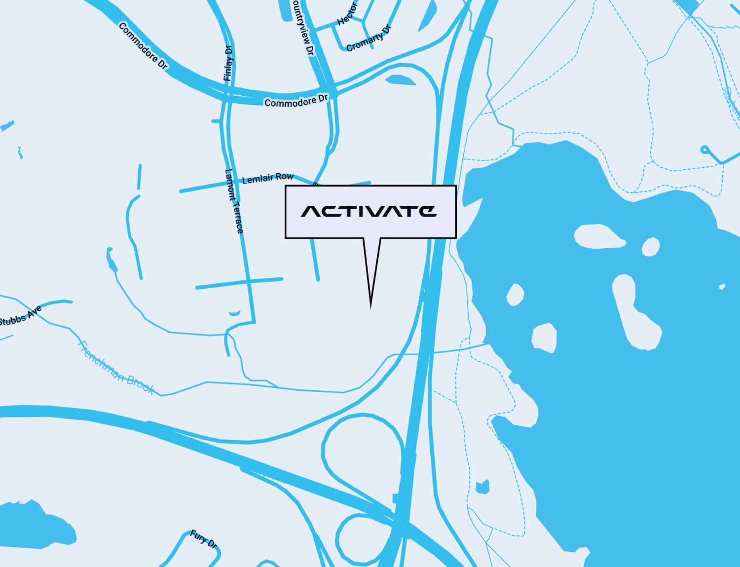 Map showing location of Activate Halifax