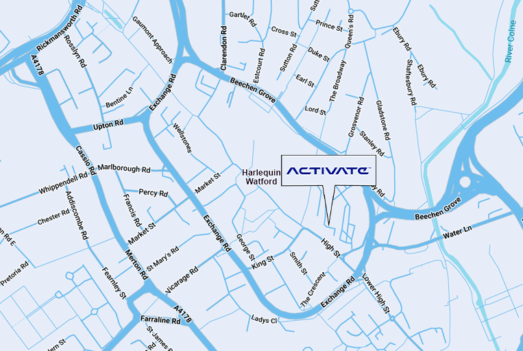 Get directions to Activate Watford via Google Maps