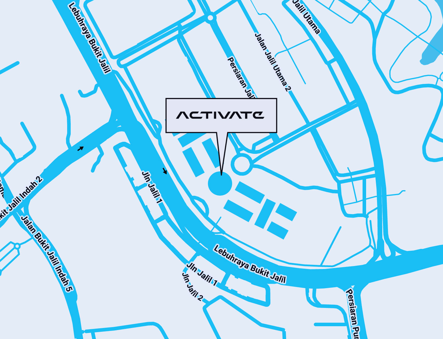 Dapatkan arah ke Activate Kuala Lumpur (Pavilion Bukit Jalil) melalui Peta Google