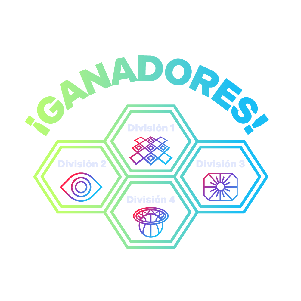 Imagen que muestra el texto 'Ganador de la división' dentro de un ícono de trofeo.