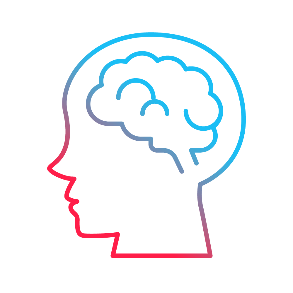 Icon shows human brain