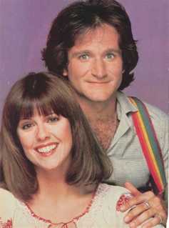 young Robin Williams and Pam Dawber