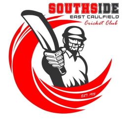 Southside East Coufield Cricket Club logo with a batsman and red swoosh