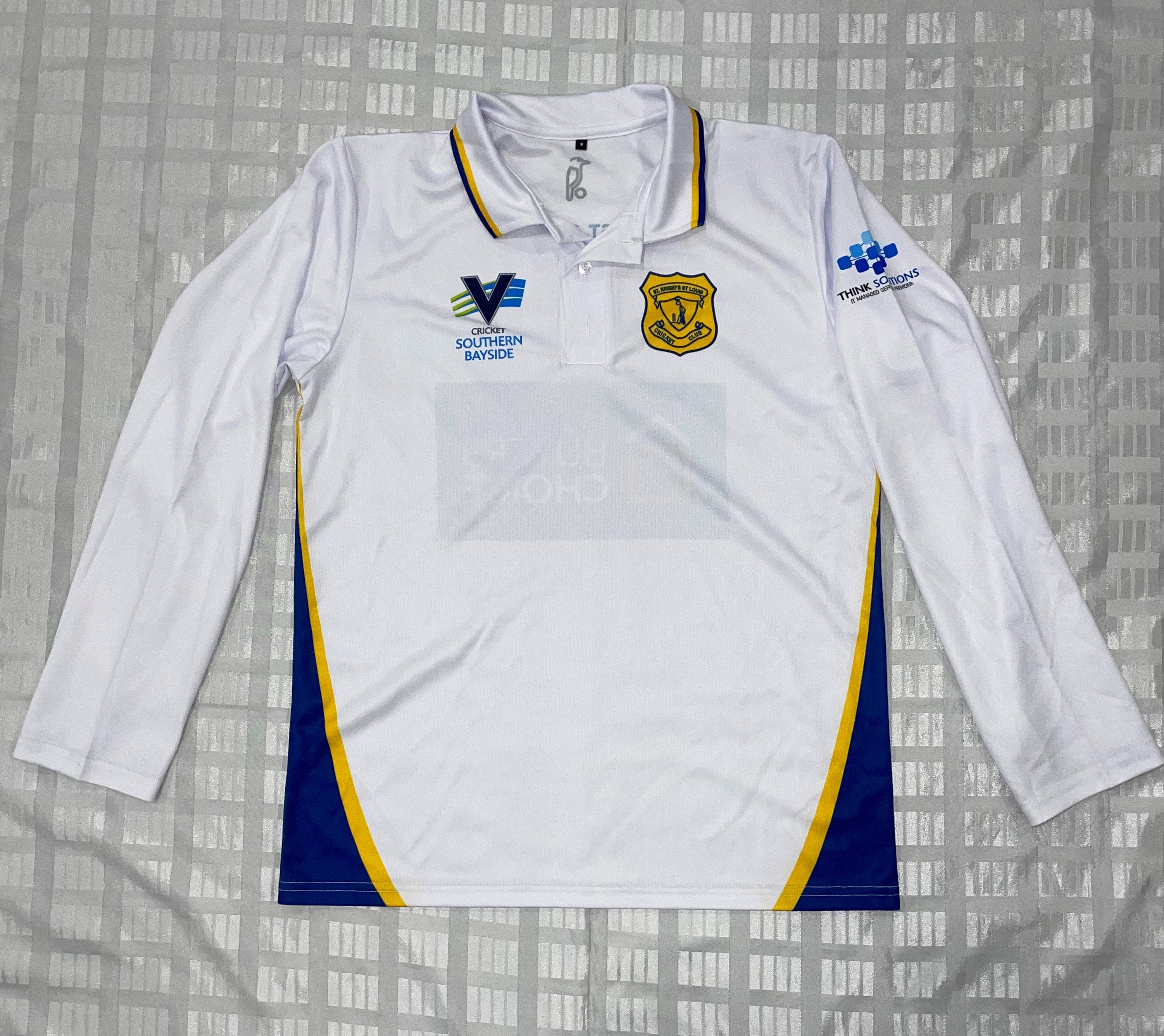 Senior Long Sleeve Polo Shirt - White Sublimated 