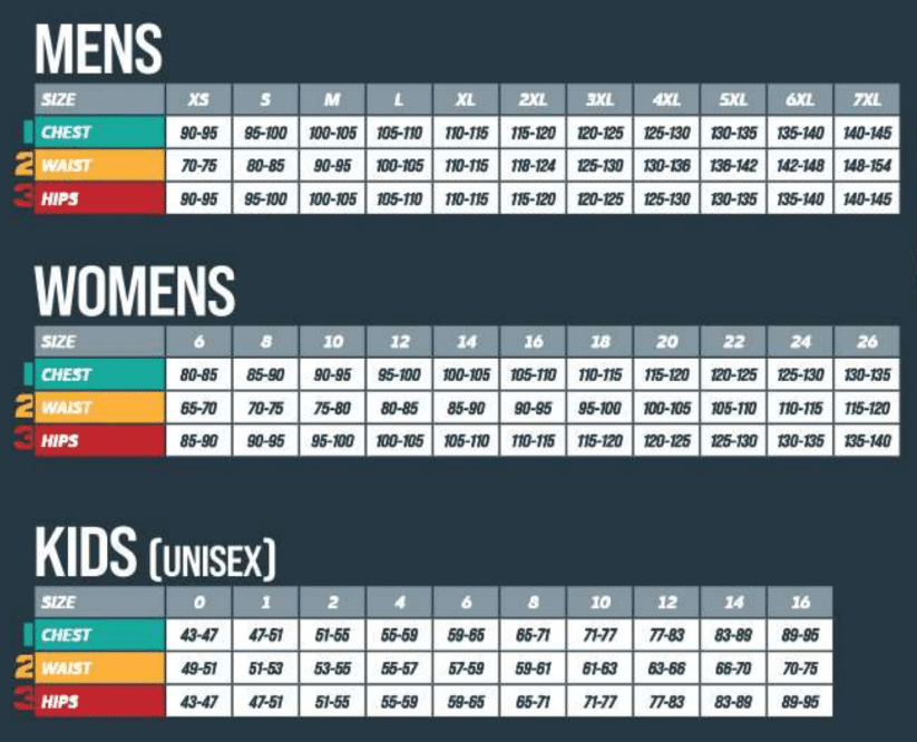 Sizing Charts