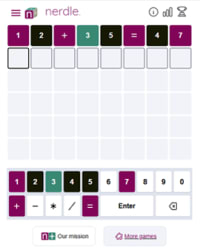 Nerdle screenshot
