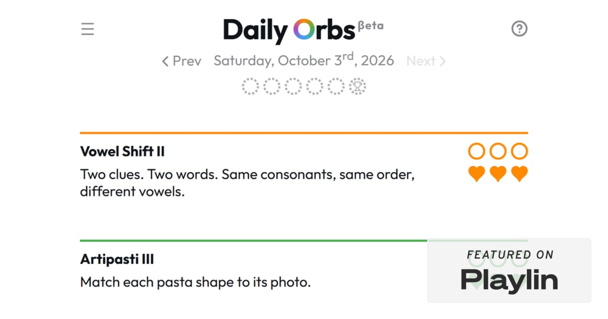 Daily Orbs: Play the Daily Trivia Game | Playlin