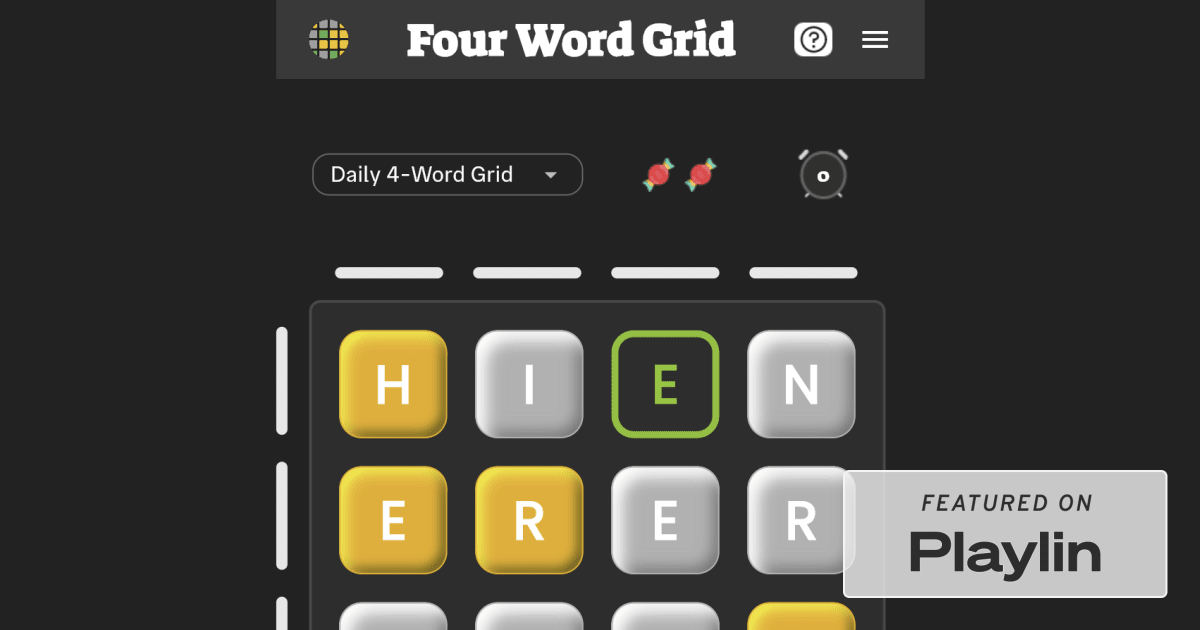 Match 4 Grid Four Word Grid: Play the Daily Word Game | Playlin