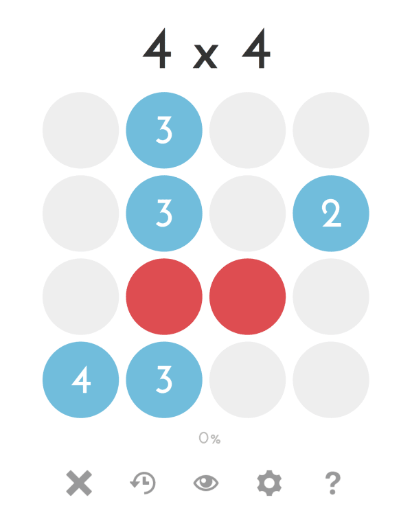 Screenshot of 0h n0, a daily logic game