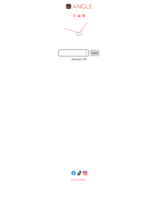 Screenshot of Angle, a daily math game