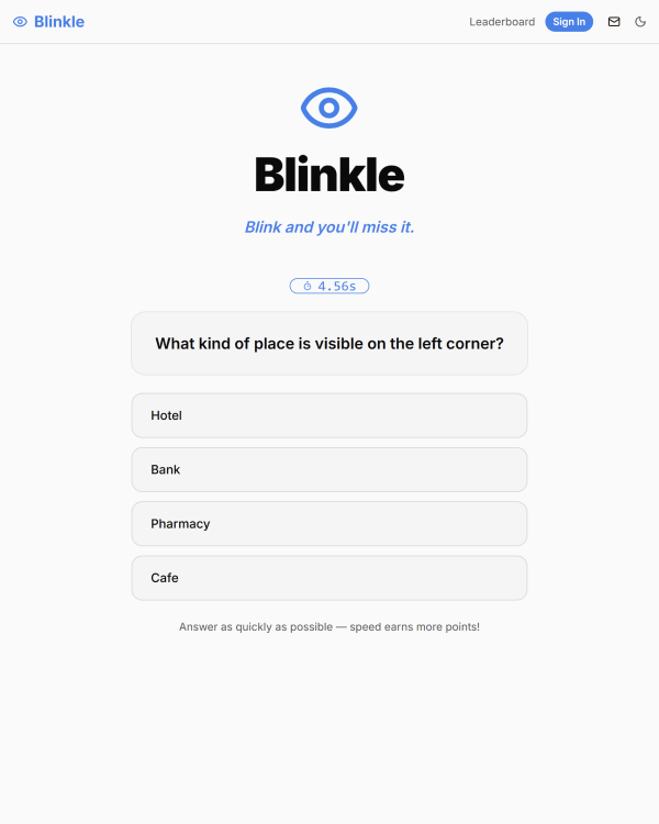 Screenshot of Blinkle, a daily visual game