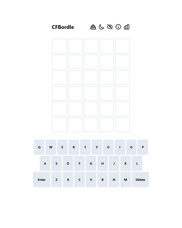 Screenshot of CFBordle, a daily sports game