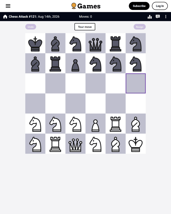 Screenshot of Chess Attack, a daily logic game