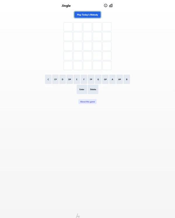 Screenshot of Daily Jingle, a daily music game