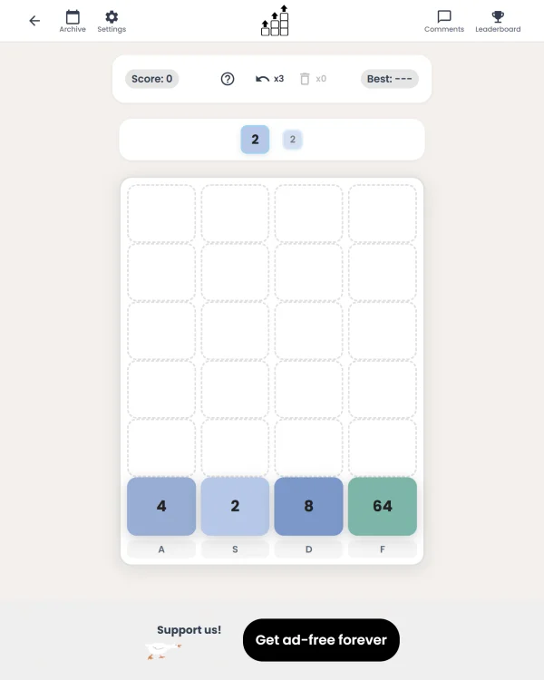 Screenshot of Double Up, a daily logic game