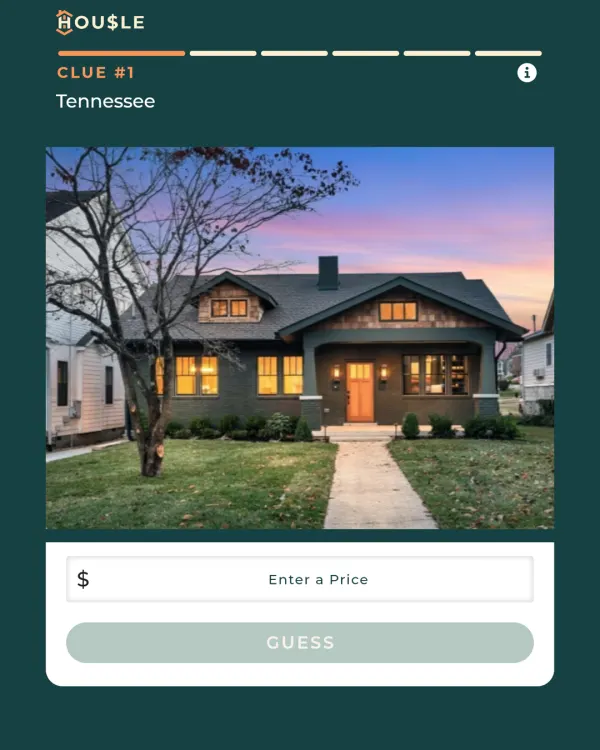 Screenshot of Housle, a trivia game