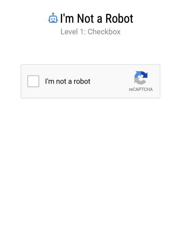 Screenshot of I'm Not a Robot, a quirky web game