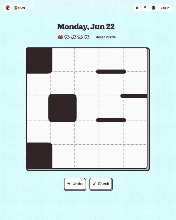 Screenshot of Lazy River, a daily visual game