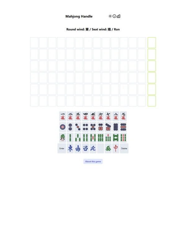 Screenshot of Mahjong Handle, a daily visual game