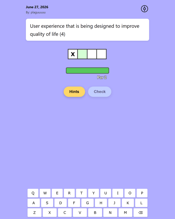 Screenshot of PokeCryptic, a daily word game