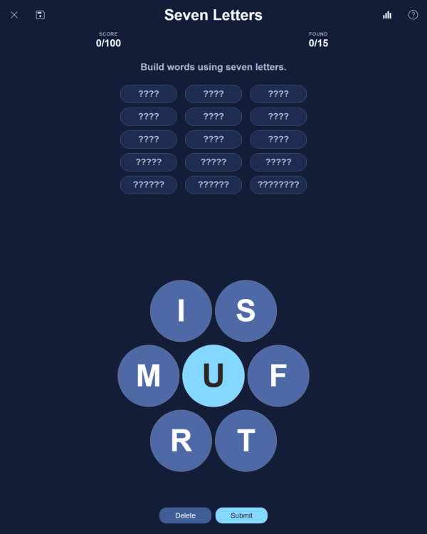 PuzzleLab Seven Letters: Play the Daily Word Game | Playlin