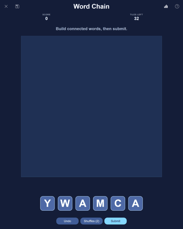 Screenshot of PuzzleLab Word Chain, a daily word game